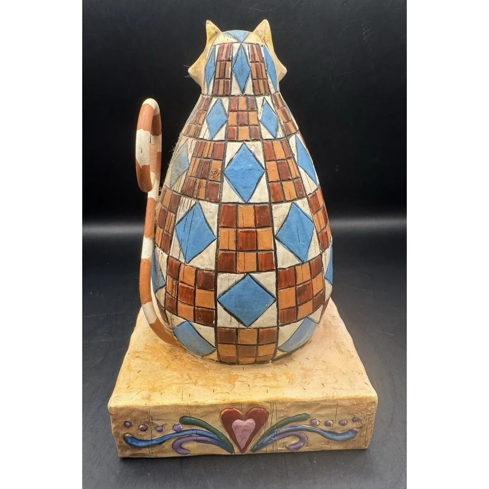Jim Shore Abigail Patchwork Fat Cat Figurine Heartwood Creek 2003 Enesco 6